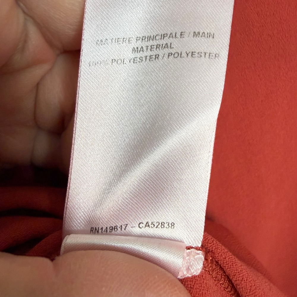 NEW See By Chloe Peppery Red Ruched Crepe Mini Dress Shift Size 44 - Picture 12 of 12